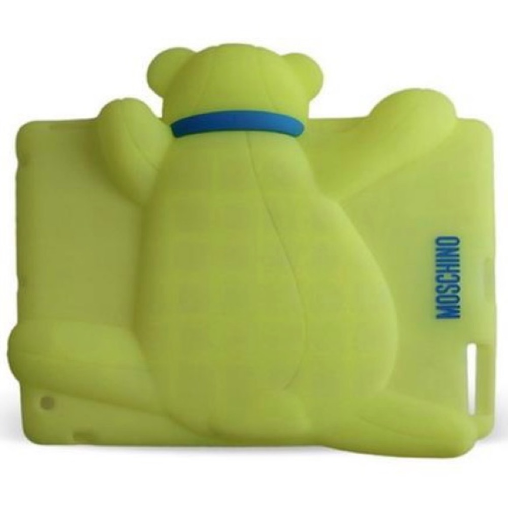 NIB Moschino Gennarino the Bear Glow in the Dark iPad 2 case acid green